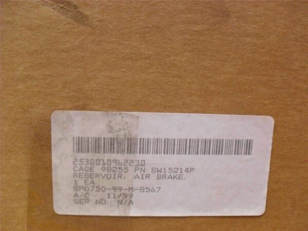 Air Brake Reservior Pressure Tank  SW15214P  2530-01-096-2230  27.5"L x 9.5"Dia - Image 5