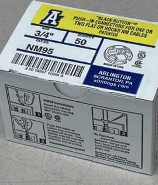Arlington NM95, 3/4", Plastic, Cable Push-In Button Connector (Box of 50)