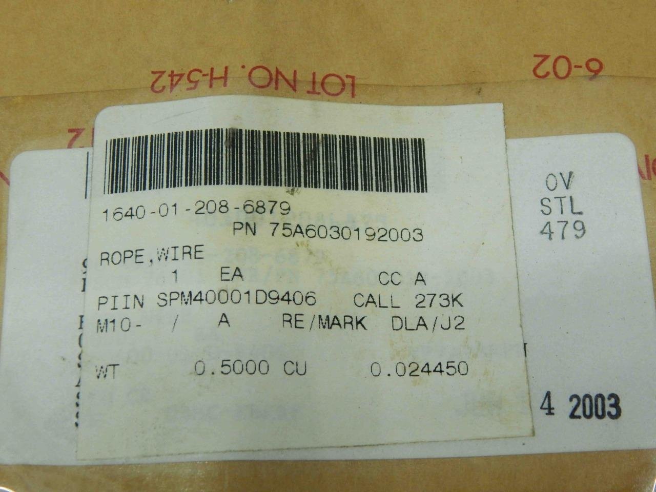 Boeing 75A603019-2003, 1640012086879, Wire Rope - Image 3
