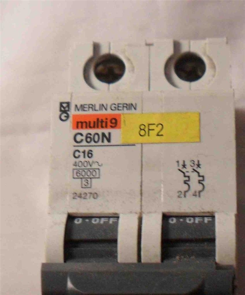 Merlin Gerin MG-24270 2-Pole Miniature Circuit Breaker 24270 400V C60N ...