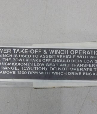 TACOM 11664401, 9905001975919, Instruction Plate