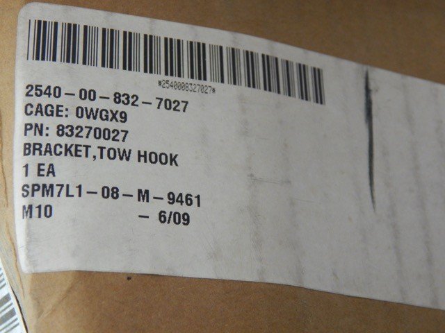 TACOM 83270027, 2540008327027, Tow Hook Bracket 105751R1, N3646 - Image 8