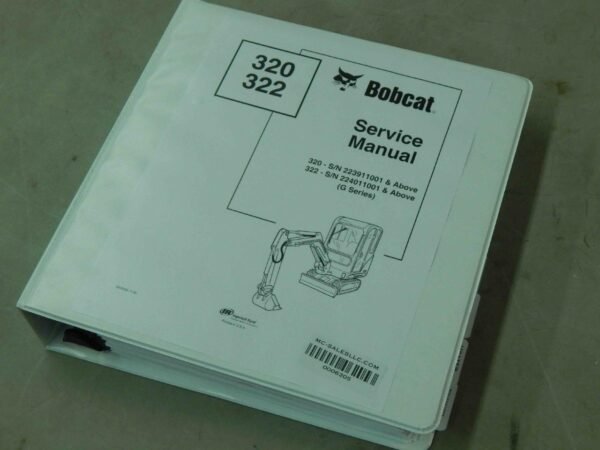 Bobcat  320 322 PN# 6902668 G Series Hydraulic Excavator Service Manual #6205