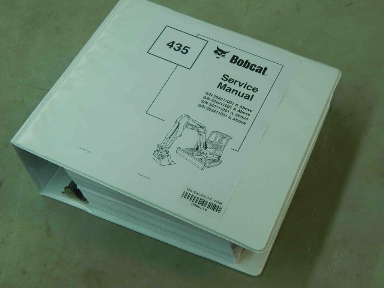 Bobcat 435 PN# 6902331 Escavator Service Manual #6219