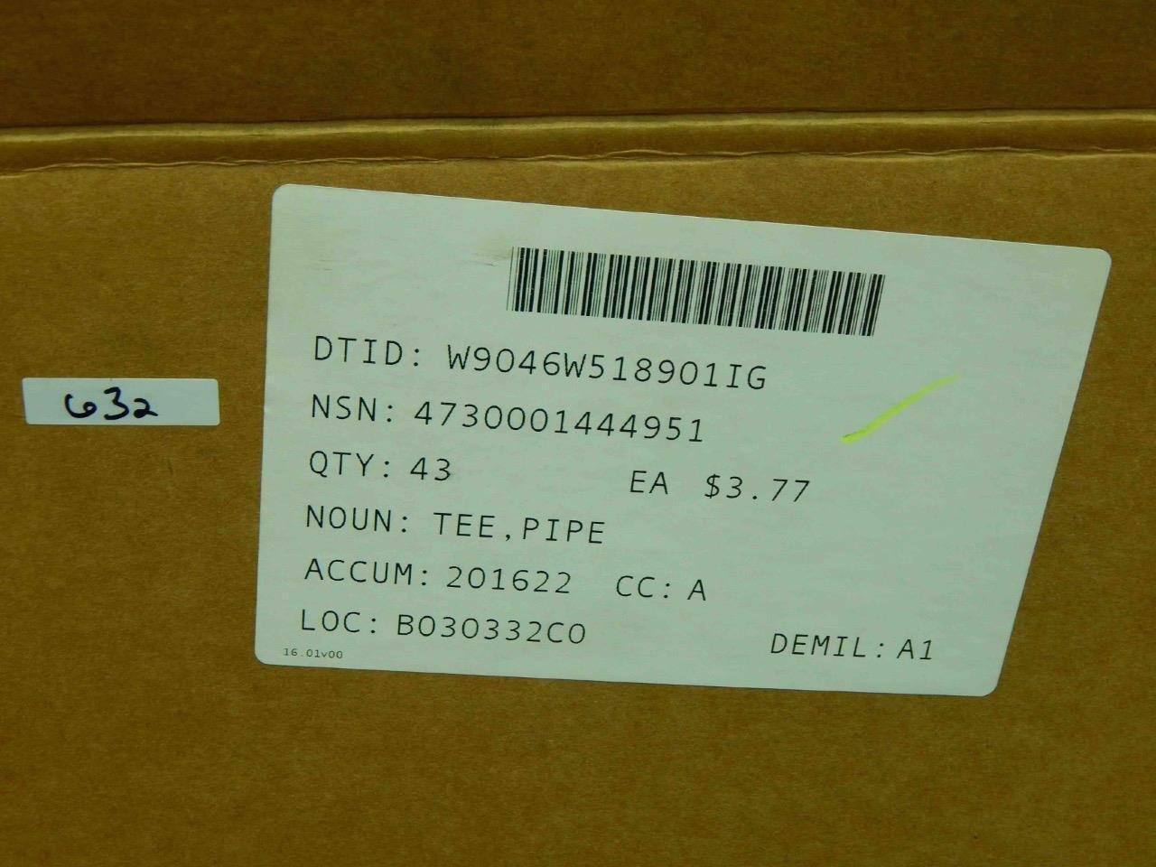 George Fischer +GF+ 801-012, 4730-00-144-4951 Tee Pipe 1-1/4" SCH 80 (Lot of 23) - Image 7