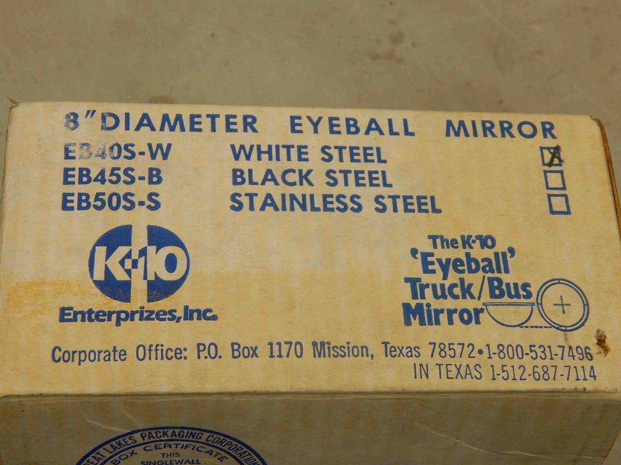 K-10 Enterprises EB40S-W White Convex Mirror Head Eyeball 8.5" Dia - Image 4