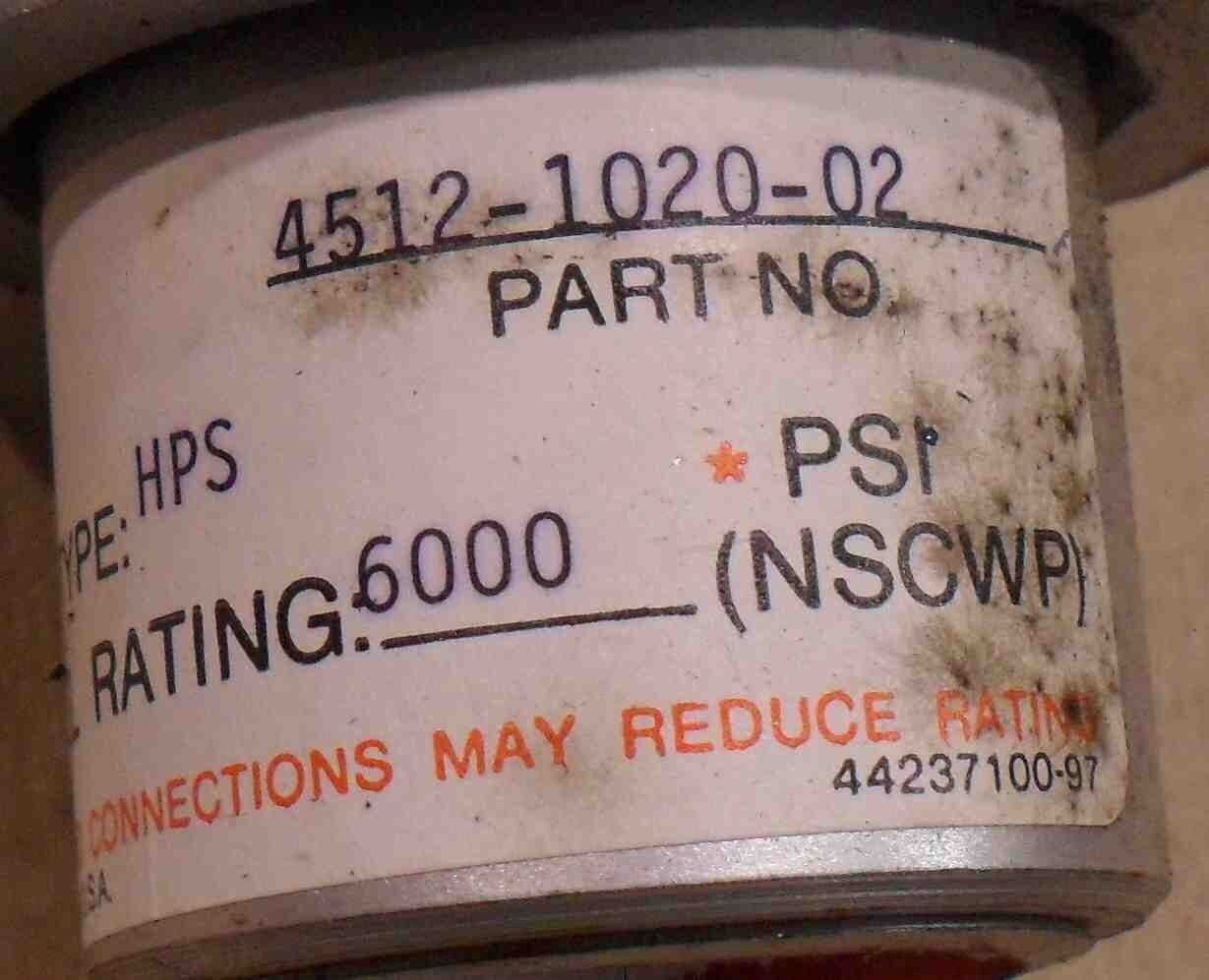 LTV Energy Products Valve  4512-1020-02  Type: HPS  Style: 2  Test PSI: 6000 - Image 4
