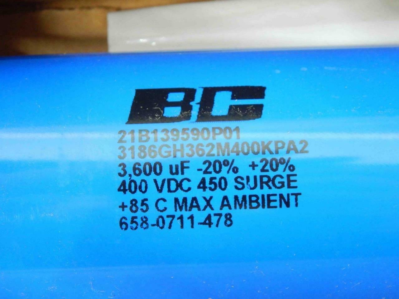 Trane, BC 21B139590P01, 3186GH362M400KPA2, CPT00433 Capacitor 3600MFD, 400V - Image 4
