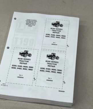 #6222 Ford, New Holland 40928040, Series 80, 82, Volume 1, 2, & 3 Service Manual