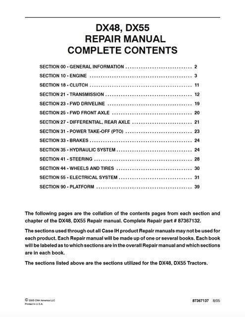 #6228 SM-Case, IH DX48, DX55, Tractor Service Repair Manual, 87367137 - Image 4