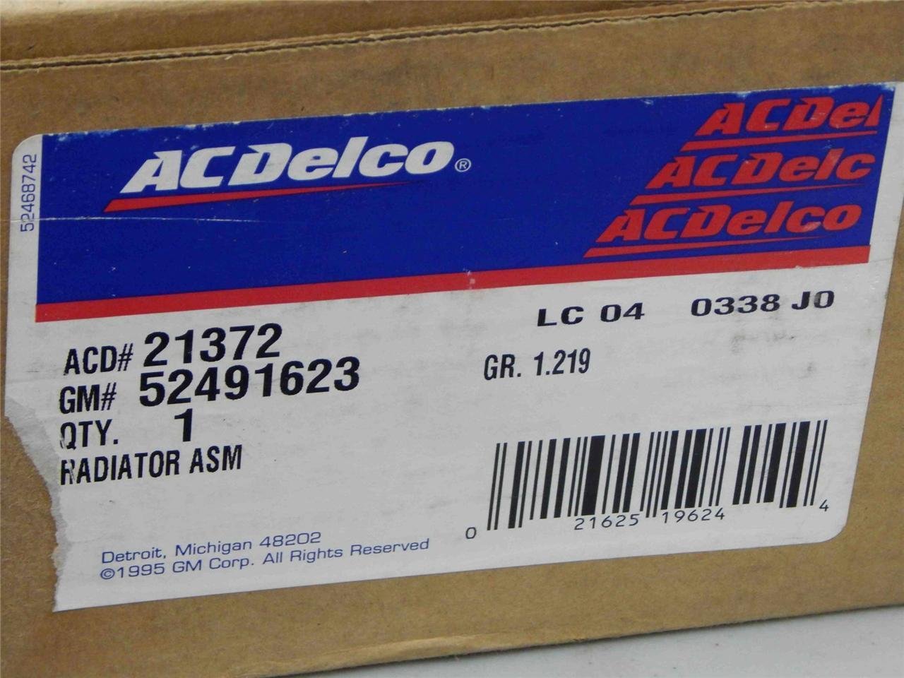 Genuine AC Delco Radiator 52491623 2930-01-397-5369 >NEW – MC-Sales, llc