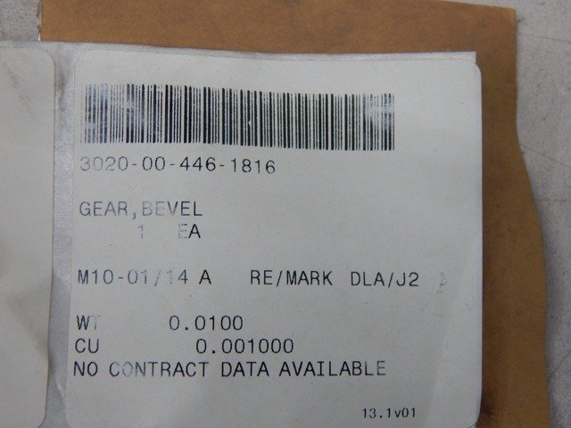 TACOM 130821, 543-2655-002, 3020004461816, Bevel Gear (for F4N Aircraft) - Image 4
