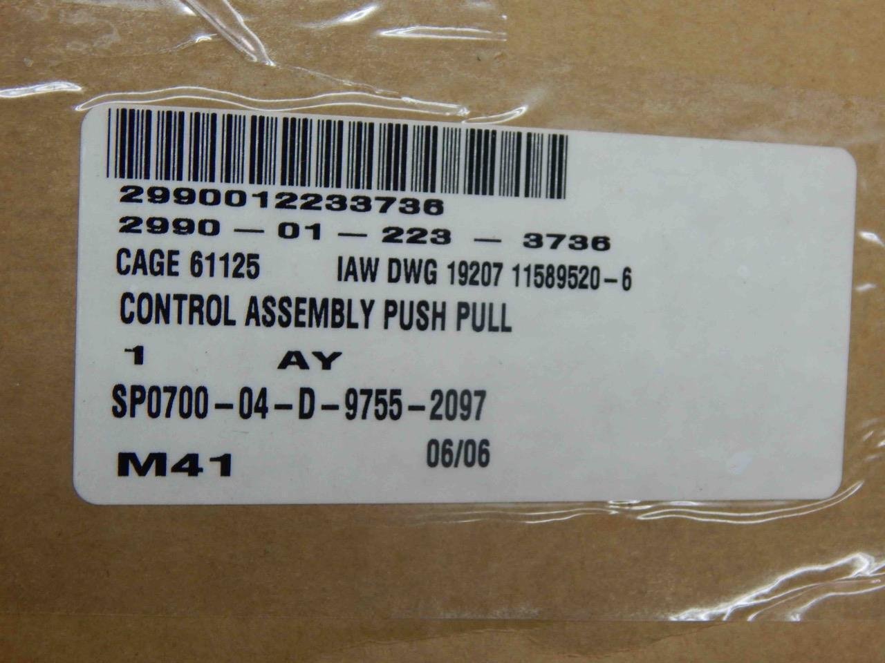 #202 BAE 11689520-6 2990-01-223-3736 Push Pull Control Assembly NEW - Image 2