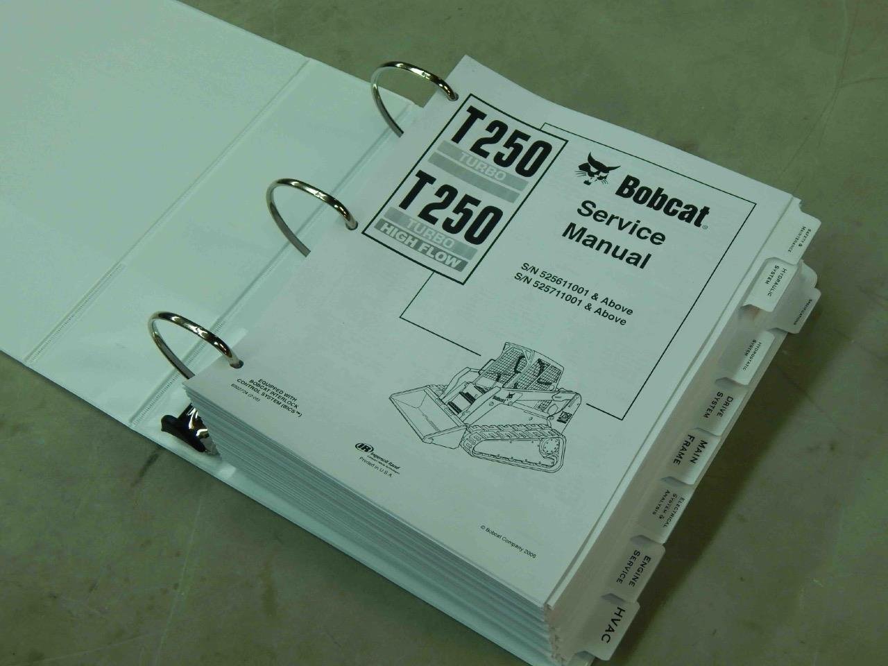 Bobcat T250 Turbo, T250 Turbo High Flow PN# 6902724 Loader Service Manual #6218 - Image 6