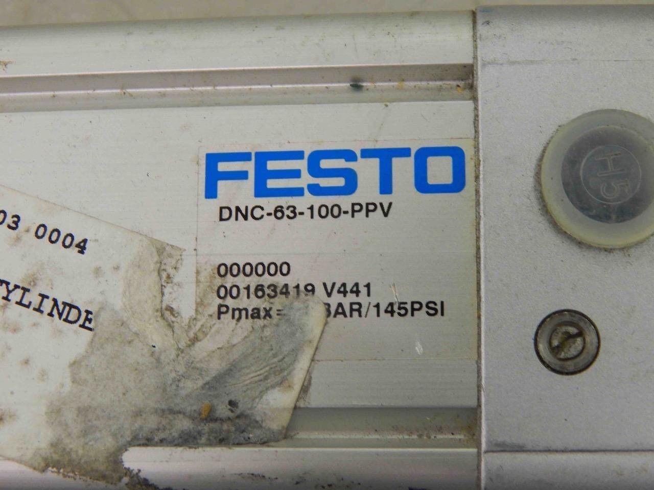Festo DNC-63-100-PPV 163419 W641 63MM Bore 100MM Stroke Pneumatic Cylinder - Image 3