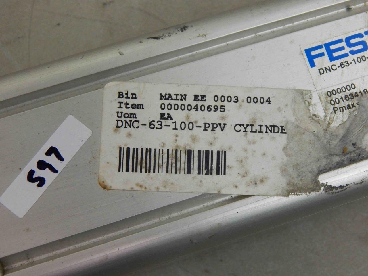 Festo DNC-63-100-PPV 163419 W641 63MM Bore 100MM Stroke Pneumatic Cylinder - Image 4