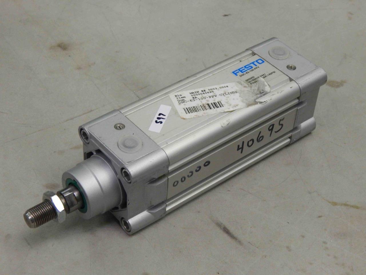 Festo DNC-63-100-PPV 163419 W641 63MM Bore 100MM Stroke Pneumatic Cylinder