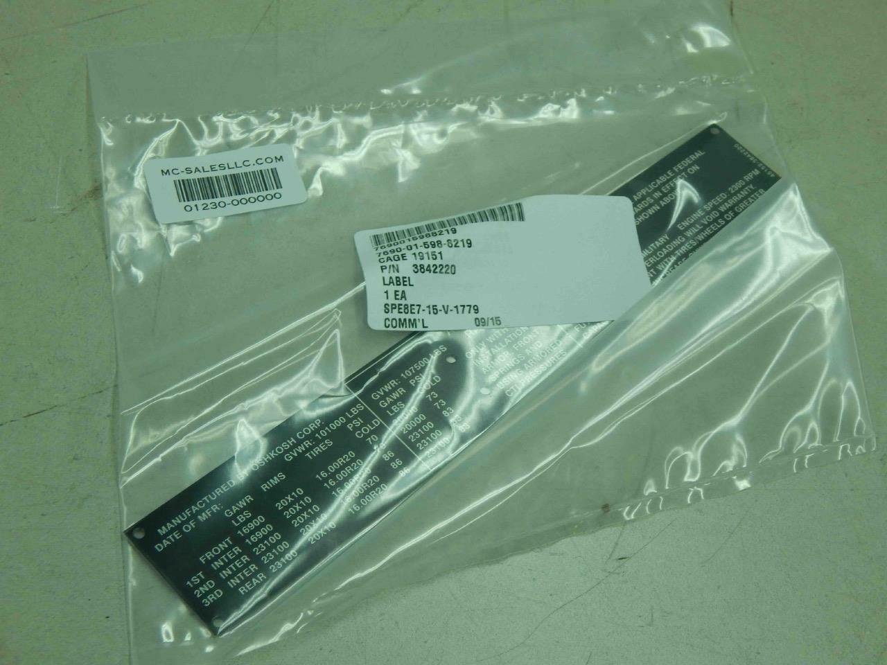 OSHKOSH 3842220, 7690015988219 LABELS
