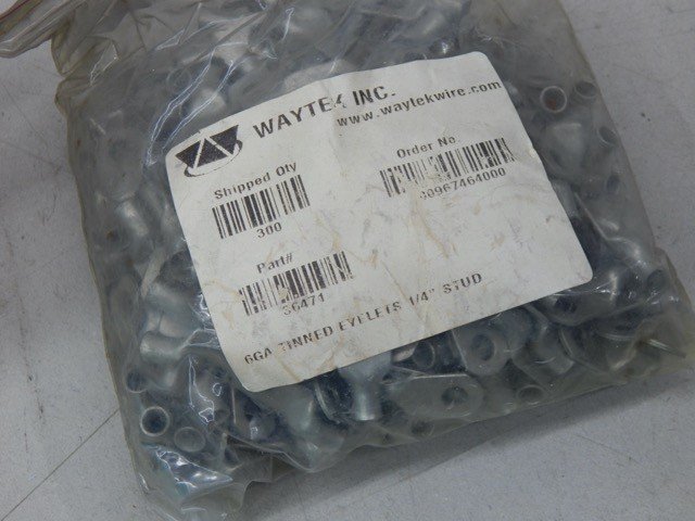 Waytek 001207V003, 36471 Standard Tinned Copper Eyelet, ¼" Stud, 6 Gauge - Image 6