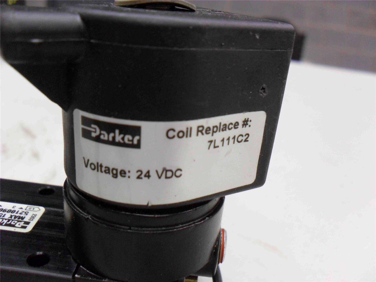 #106 Parker 521009006B 150PSI Valve w/ 2x coils 24vdc - 7L111C2 NEW - Image 4