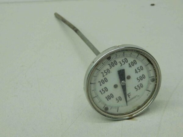 Ashcroft 6T076, 50-550°F,​ 3" Bimetal Thermometer, 11-1/4” Stem