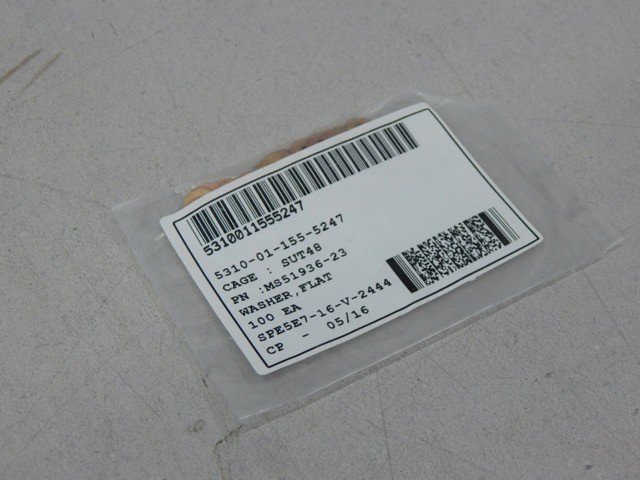 TACOM MS51936–23, 5310011555247, Flat Washer F-Grade, FF-R-556 (Pulled from Bag)