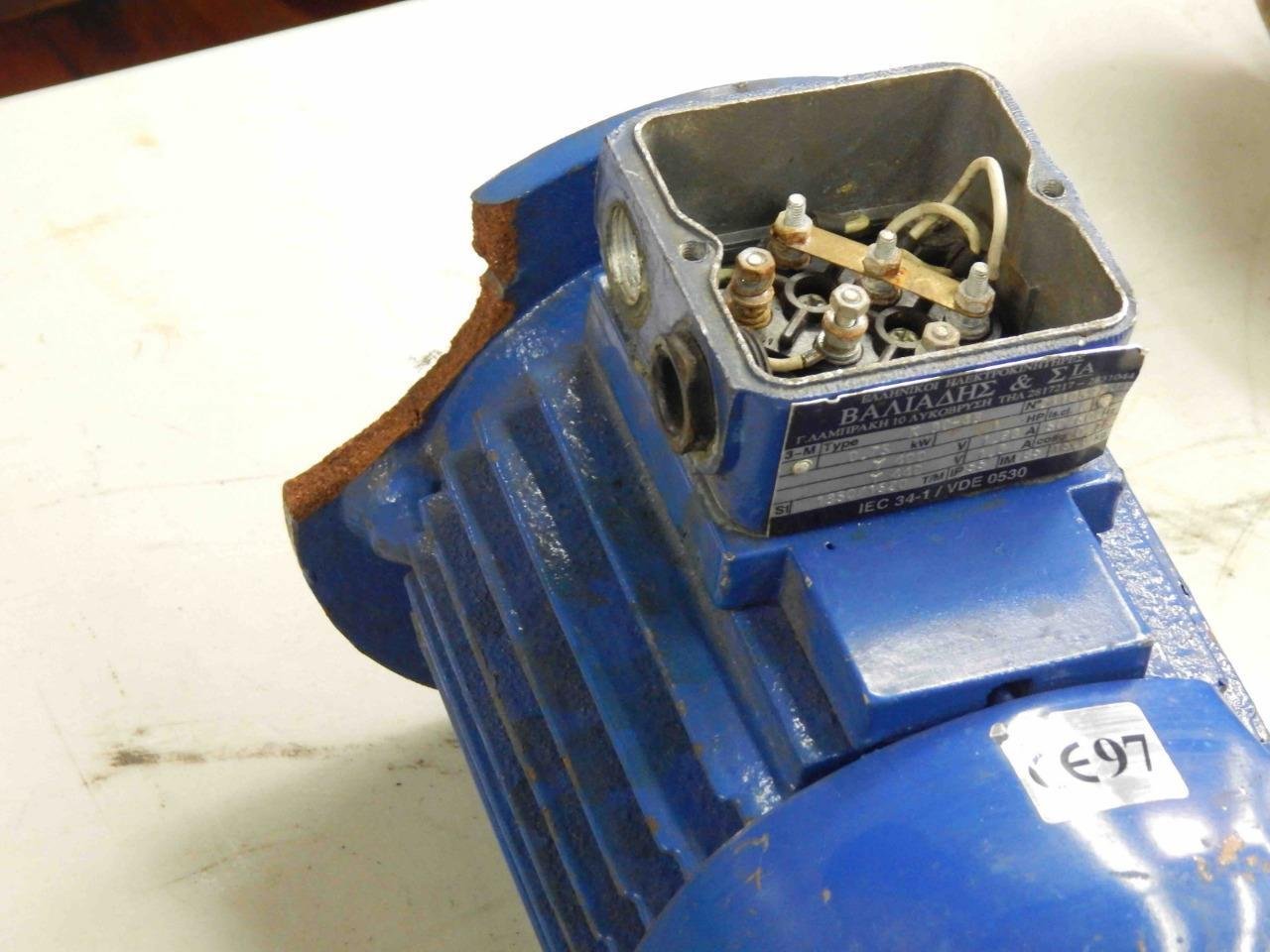 #48 Valiadis Hellenic Motor 3~ Motor Type K80-4B .75-KW 1-HP 2410597J4 440/440V - Image 3