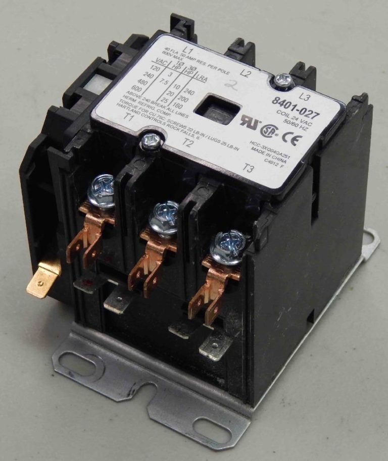 Bard HVAC 8401027 Contactor 24Vac Coil 3P 30A Contactor MCSales, llc