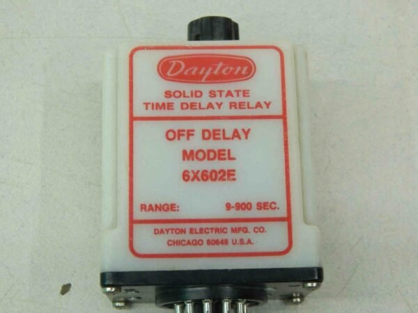 Dayton 6X602E Solid State Time Delay Relay, ​9 To 900 Seconds - Image 4