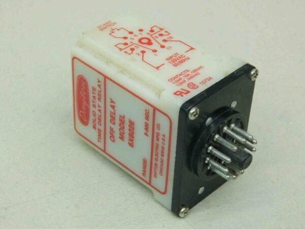 Dayton 6X602E Solid State Time Delay Relay, ​9 To 900 Seconds