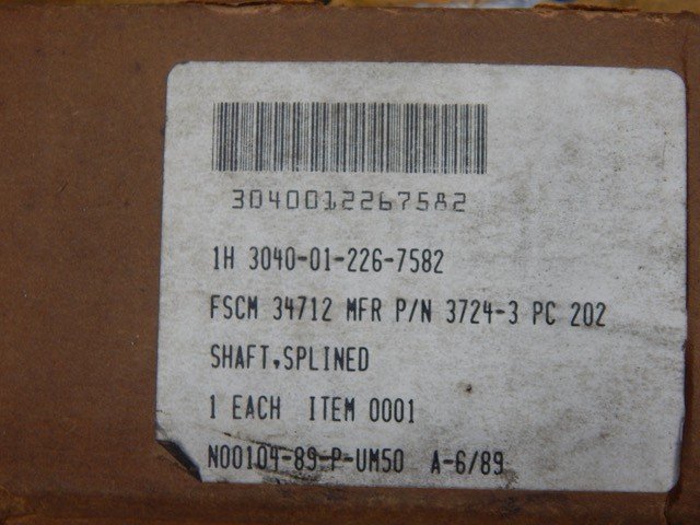 Lake Shore Systems 3724-3 Piece 202, 40380, 3040012267582, Splined Shaft - Image 3