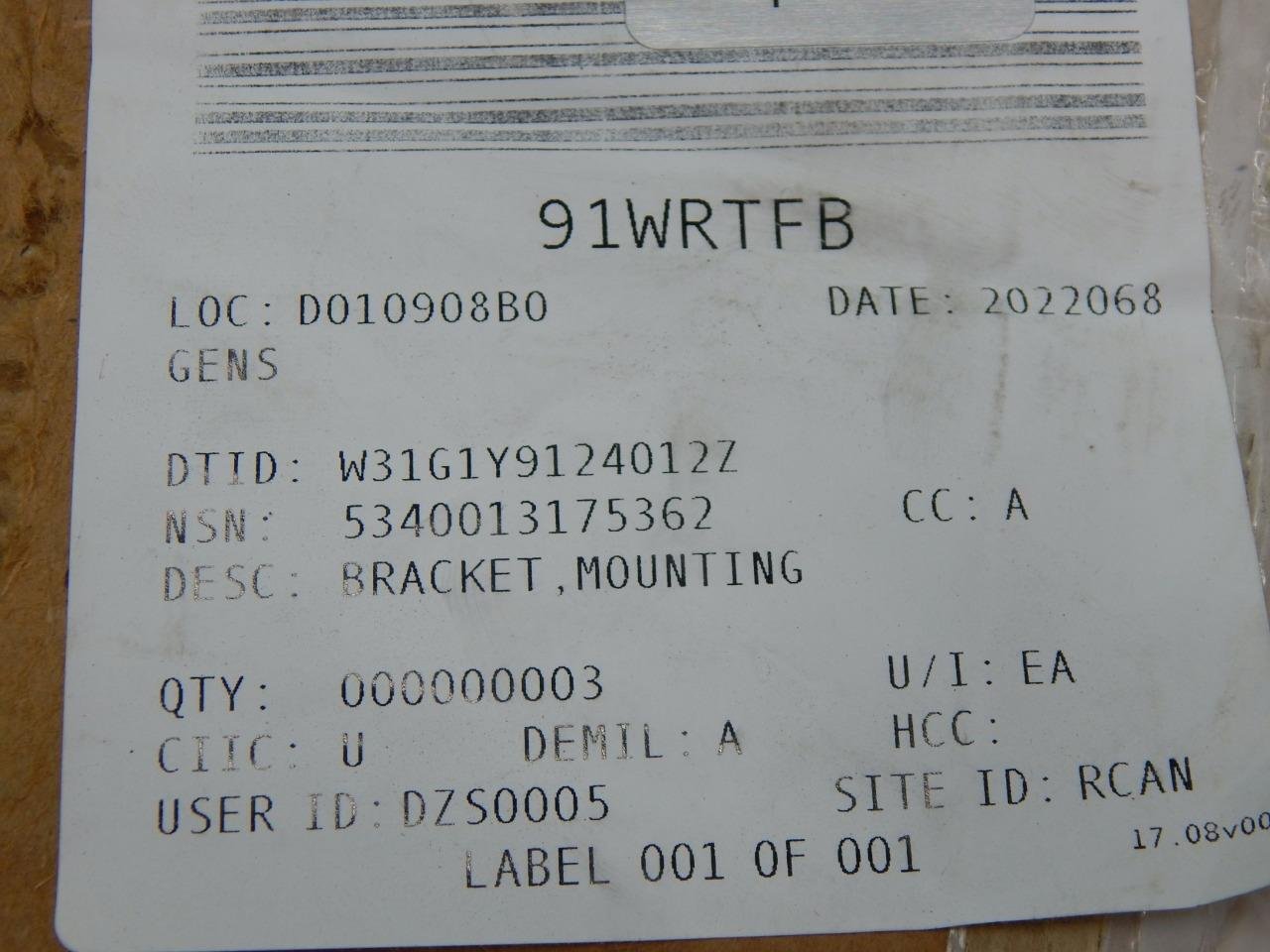 TACOM 12346112, 5340013175362, Bracket - Image 6
