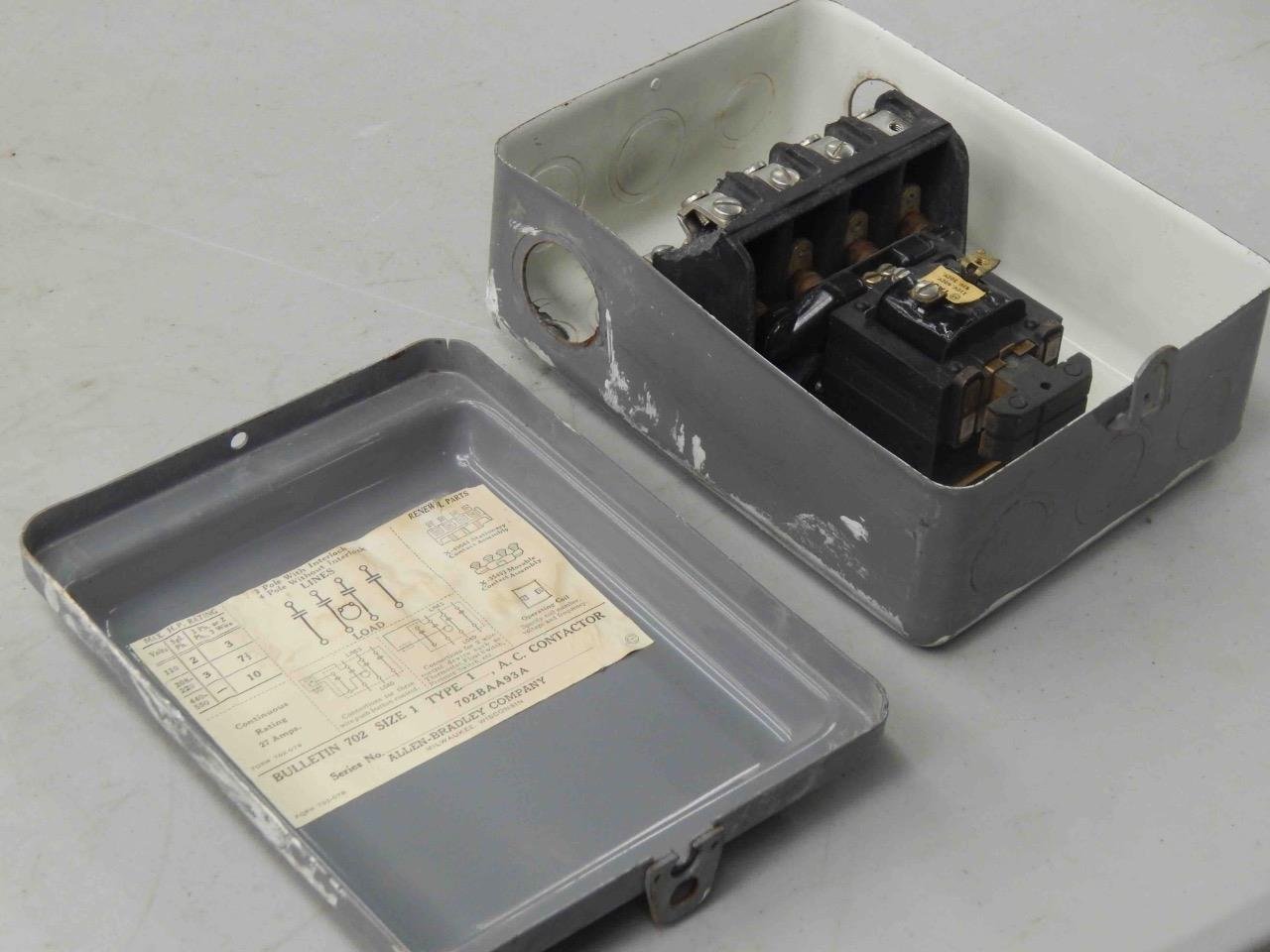 #815 Allen Bradley 702BAA93A Size 1 Type 1 Bulletin 702 AC Contactor 110V Coil - Image 4
