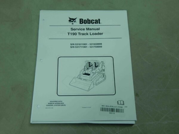 Bobcat ​T190, PN# 6904146 Track Loader Service Manual #6213