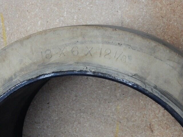 Maine Tire 18x6x12-⅛, Forklift Tire, Solid, Press-on, White, Non-Marking, Smooth - Image 3