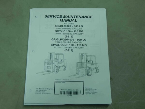 Yale GP/GLP/GDP 070-090 LG, GP/GLP/GDP 100-110 MG Service Manual #6204