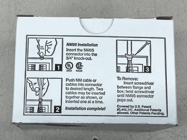 Arlington NM95, 3/4", Plastic, Cable Push-In Button Connector (Box of 50) - Image 8