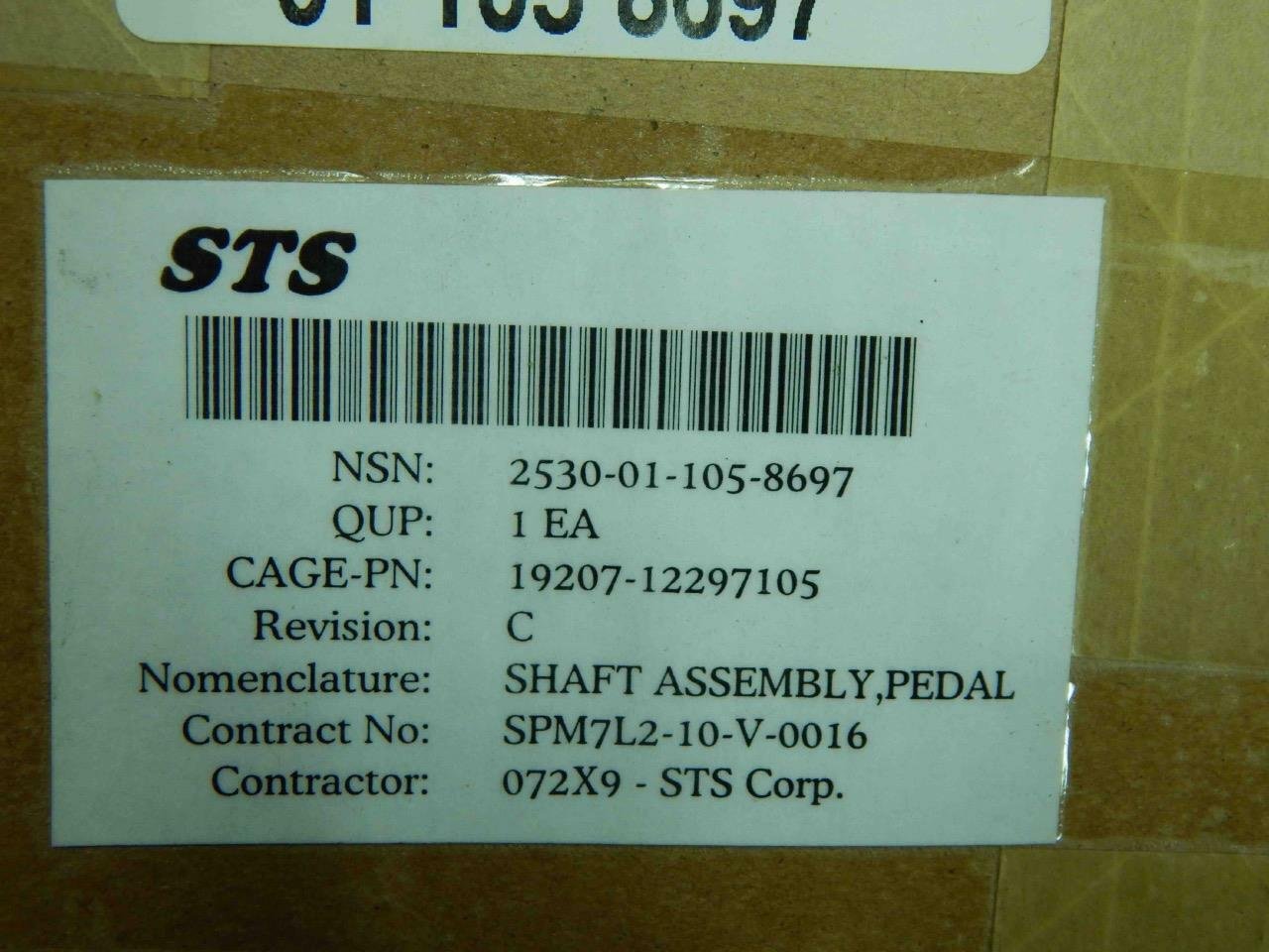 MILITARY 12297105, 2530-01-105-8697 SHAFT ASSEMBLY, PEDAL - Image 3