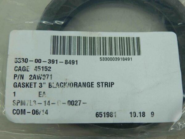 Oshkosh ​2AW971, 5330003918491, Gasket, 3” Black Orange Strip - Image 4