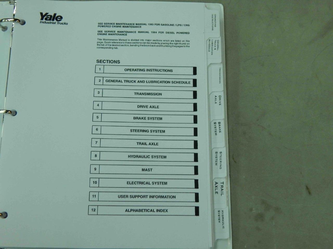 Yale GC/GLC-070-080LF GC GLC 070 070 LF Lift Service Maintenance Manual #6202 - Image 7