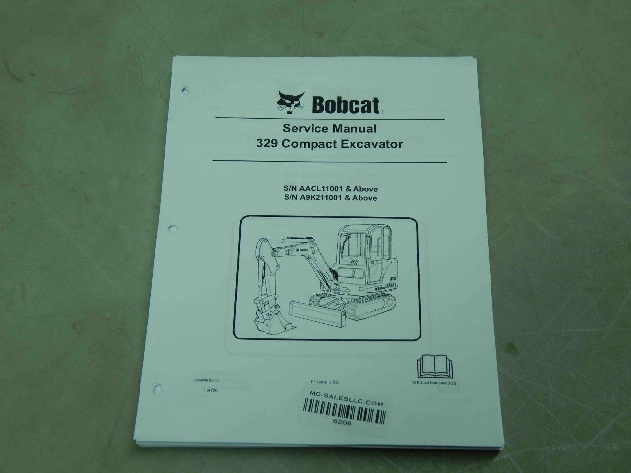 Bobcat 329 PN# 6986946 Compact Excavator Service Manual #6206