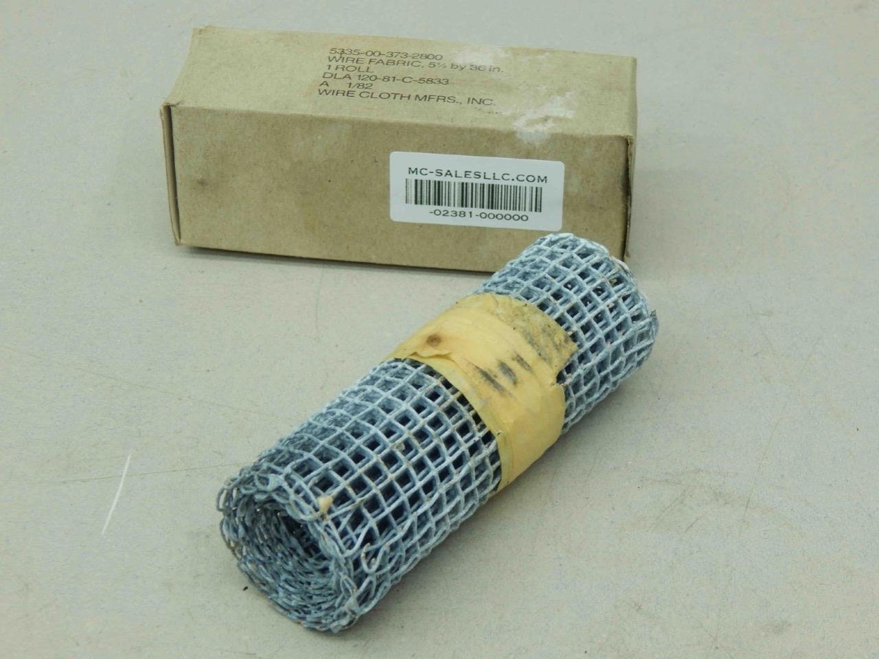 WIRE CLOTH MFRS, INC, 120-81-C-5833, GGS641SIZE2, Wire Fabric, 5-¼” x 36”