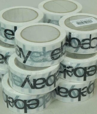 (12 Rolls) Official eBay Black White Tape 2” X 75 Yards Shipping & Packing