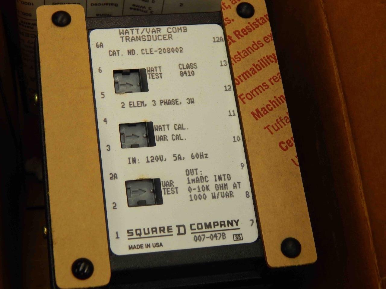 #360 Square D CAT CLE-208002 Class 8410 Watt/Var Comb Current Transducer - New - Image 4