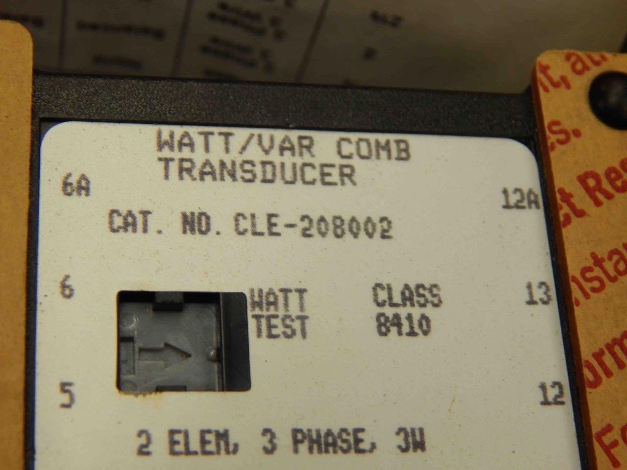 #360 Square D CAT CLE-208002 Class 8410 Watt/Var Comb Current Transducer - New - Image 5