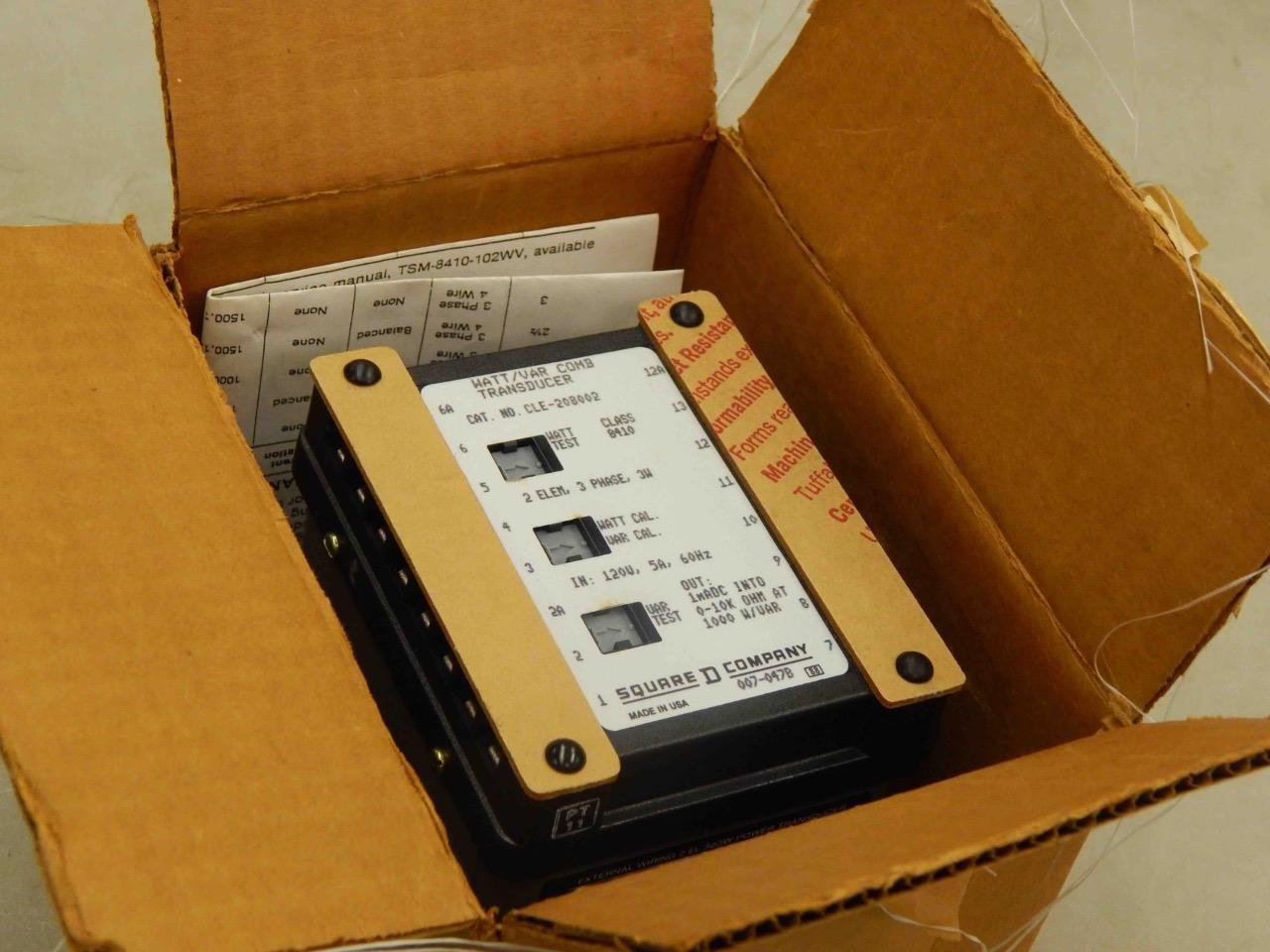 #360 Square D CAT CLE-208002 Class 8410 Watt/Var Comb Current Transducer - New