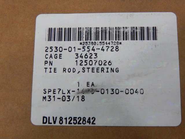 AM General 12507026, 2530015544728, Steering Tie Rod HMMWV, M998, M1114 - Image 5