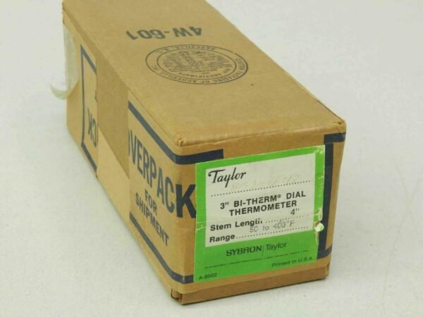 Sybron Taylor BB3104E012, Range 50 To 400°F, 3 Inch Bi Therm Dial Thermometer